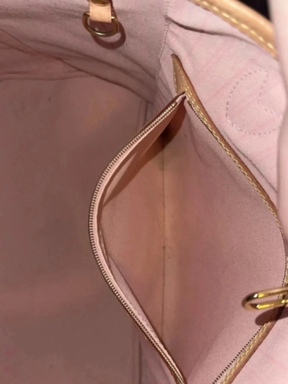 Louis Vuitton Damier Azur Canvas Neverfull Tote - White, Beige, pink interior - Picture 3 of 7